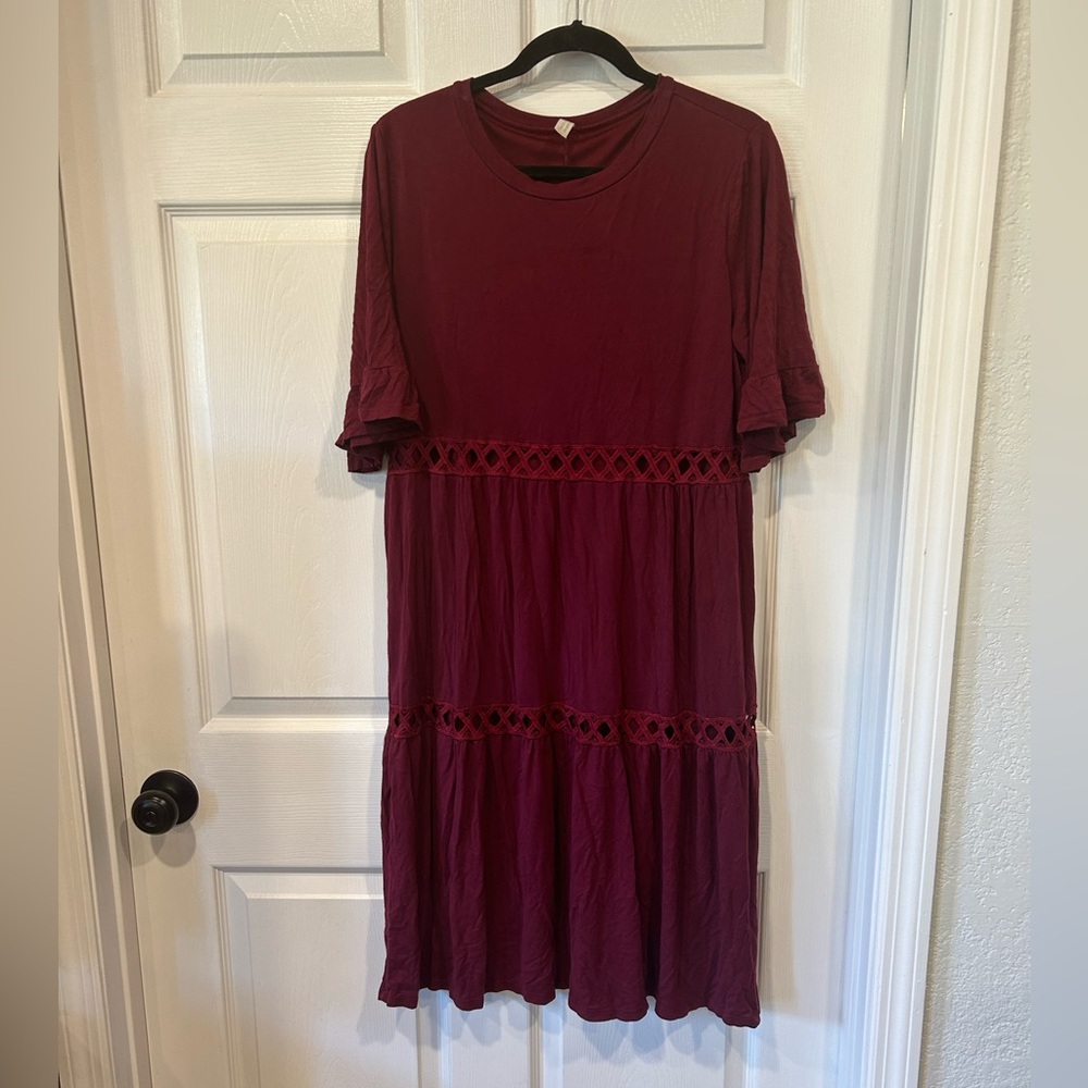 Burgundy Midi Dress